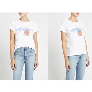 White Mother California Graphic T-Shirt with Orange Print S/M